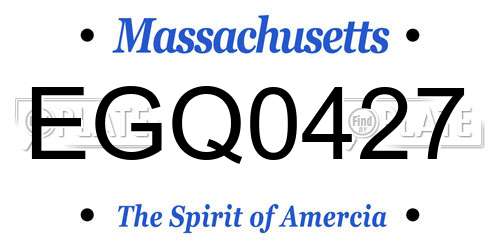 EGQ0427 Massachusetts License Plate