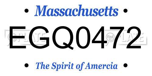 EGQ0472 Massachusetts License Plate