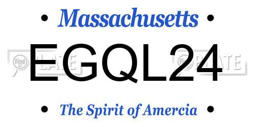 EGQL24 Massachusetts License Plate