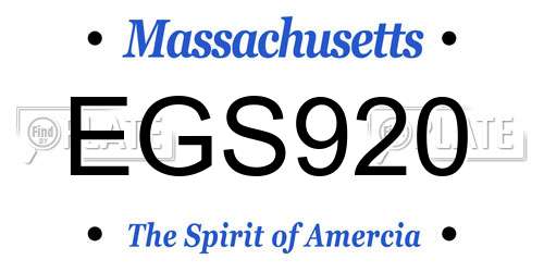EGS920 Massachusetts License Plate