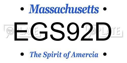 EGS92D Massachusetts License Plate