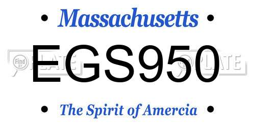 EGS950 Massachusetts License Plate