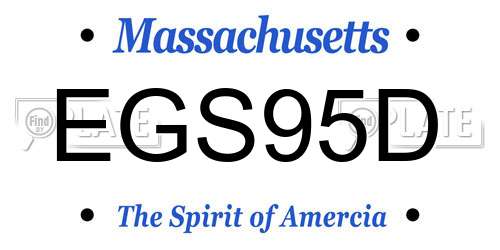 EGS95D Massachusetts License Plate