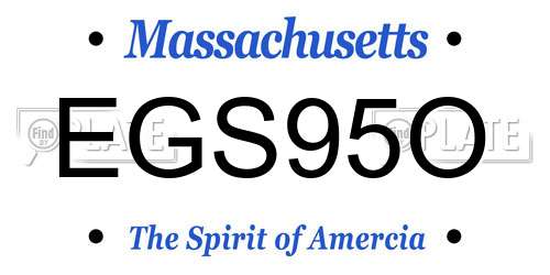 EGS95O Massachusetts License Plate