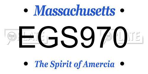 EGS970 Massachusetts License Plate