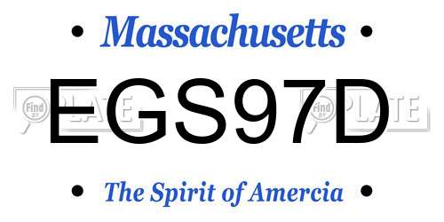 EGS97D Massachusetts License Plate