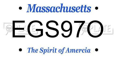EGS97O Massachusetts License Plate