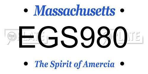 EGS980 Massachusetts License Plate