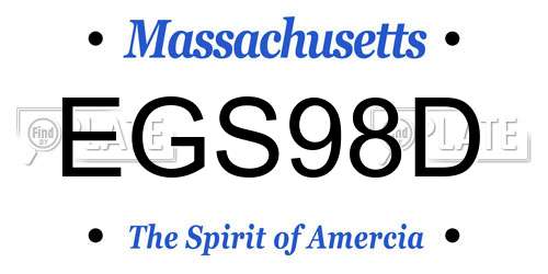 EGS98D Massachusetts License Plate