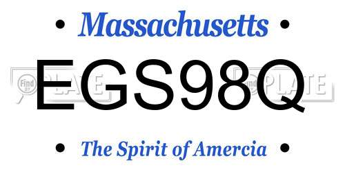EGS98Q Massachusetts License Plate