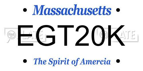EGT20K Massachusetts License Plate