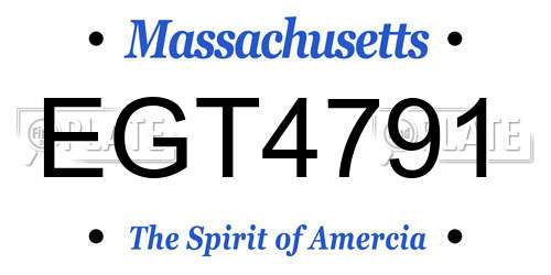 EGT4791 Massachusetts License Plate