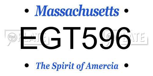 EGT596 Massachusetts License Plate