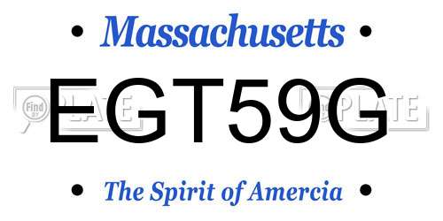EGT59G Massachusetts License Plate