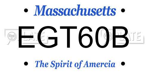 EGT60B Massachusetts License Plate