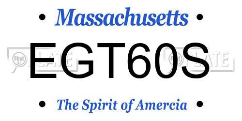 EGT60S Massachusetts License Plate