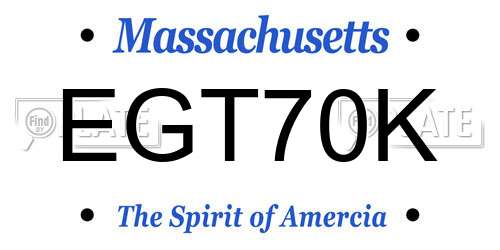 EGT70K Massachusetts License Plate
