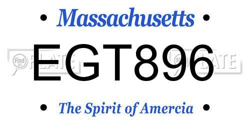 EGT896 Massachusetts License Plate