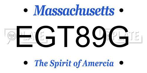 EGT89G Massachusetts License Plate
