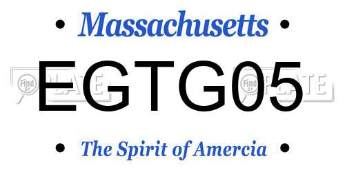 EGTG05 Massachusetts License Plate