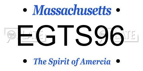 EGTS96 Massachusetts License Plate