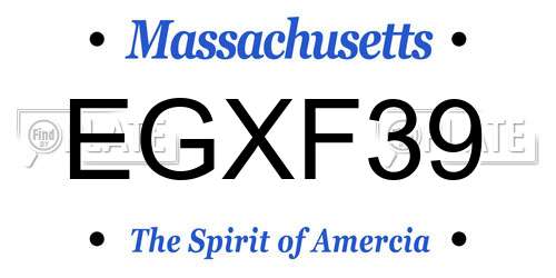EGXF39 Massachusetts License Plate