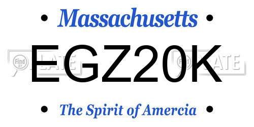 EGZ20K Massachusetts License Plate