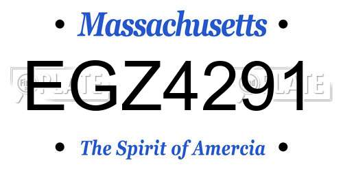 EGZ4291 Massachusetts License Plate