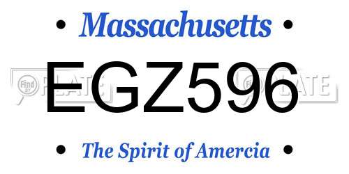 EGZ596 Massachusetts License Plate