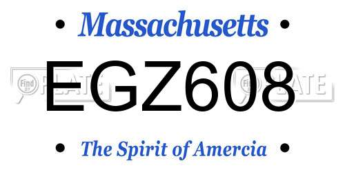 EGZ608 Massachusetts License Plate