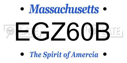EGZ60B Massachusetts License Plate