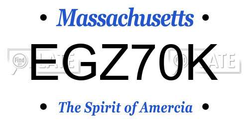 EGZ70K Massachusetts License Plate