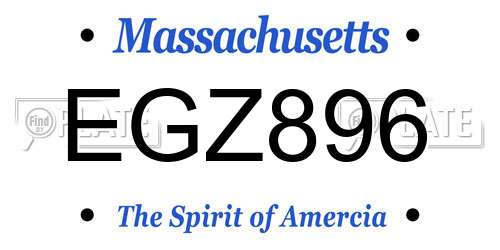 EGZ896 Massachusetts License Plate