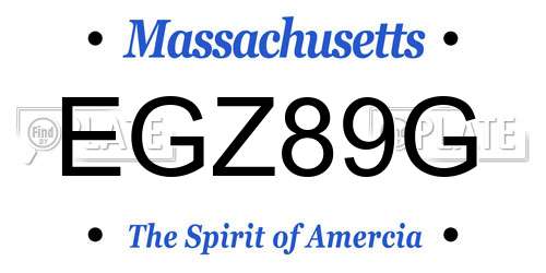 EGZ89G Massachusetts License Plate