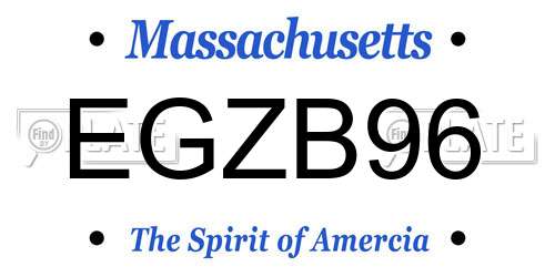 EGZB96 Massachusetts License Plate