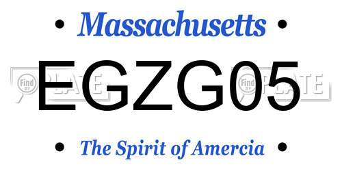 EGZG05 Massachusetts License Plate