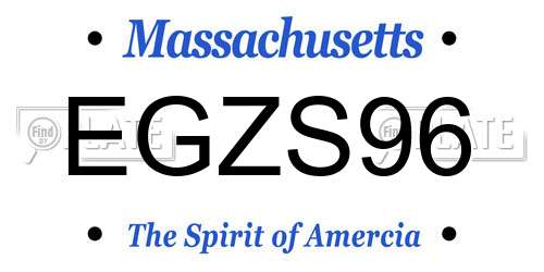 EGZS96 Massachusetts License Plate