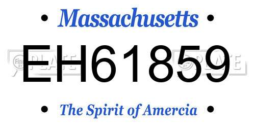 EH61859 Massachusetts License Plate