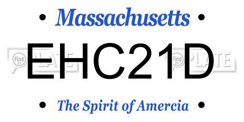 EHC21D Massachusetts License Plate