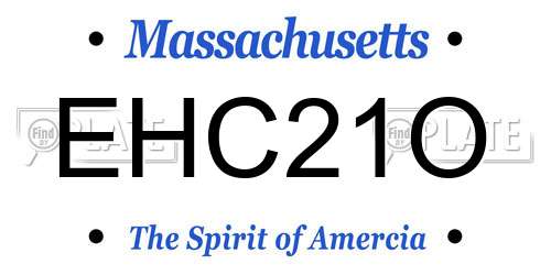 EHC21O Massachusetts License Plate