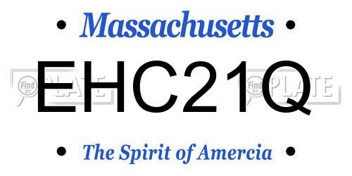 EHC21Q Massachusetts License Plate