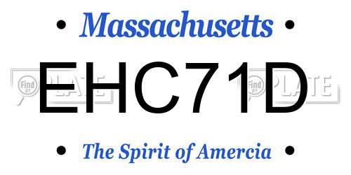 EHC71D Massachusetts License Plate