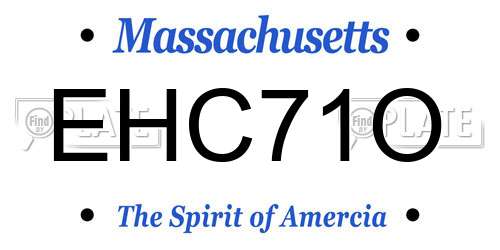 EHC71O Massachusetts License Plate