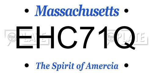 EHC71Q Massachusetts License Plate