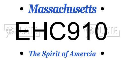 EHC910 Massachusetts License Plate