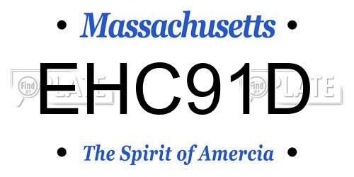 EHC91D Massachusetts License Plate