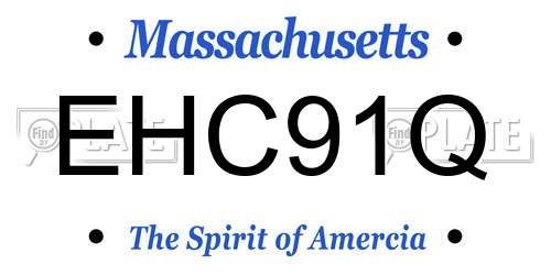 EHC91Q Massachusetts License Plate