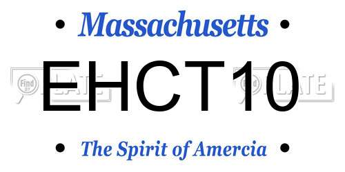 EHCT10 Massachusetts License Plate