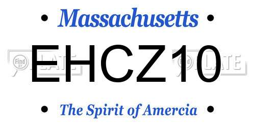 EHCZ10 Massachusetts License Plate