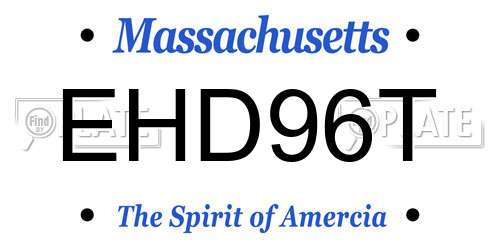 EHD96T Massachusetts License Plate